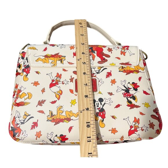 Loungefly Disney Fall Leaves Mickey Minnie Mouse Friends Crossbody Bag Purse - Picture 8 of 8
